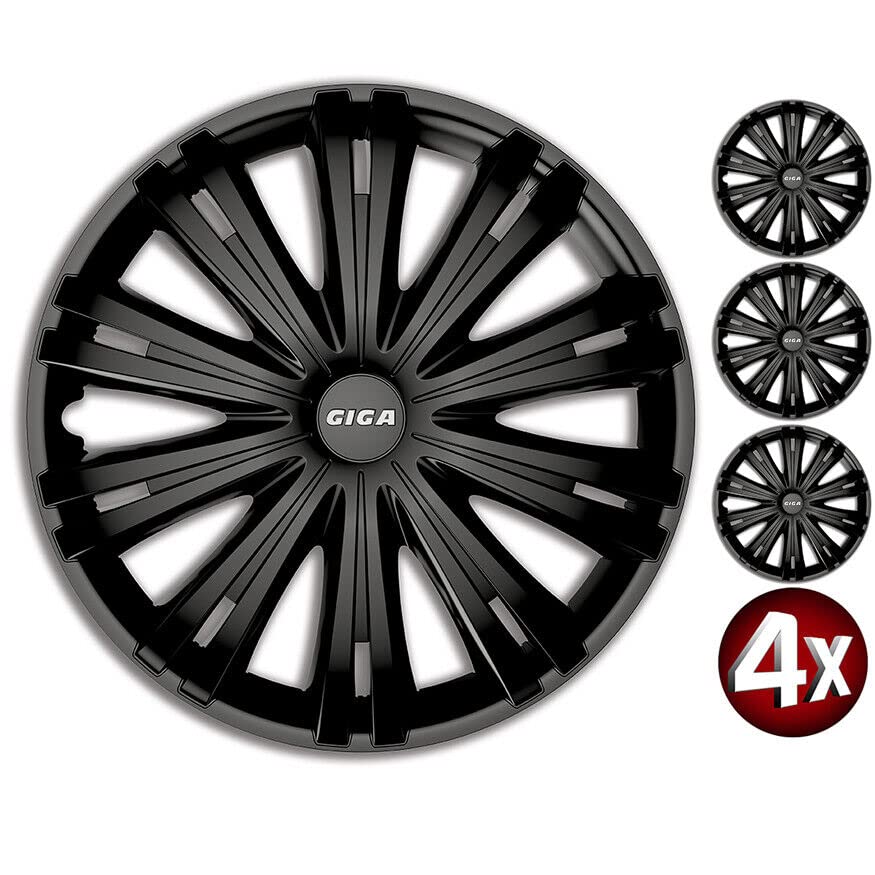 4x Radkappen / Radzierblenden 16 Zoll – Giga Schwarz – Für Peugeot Partner