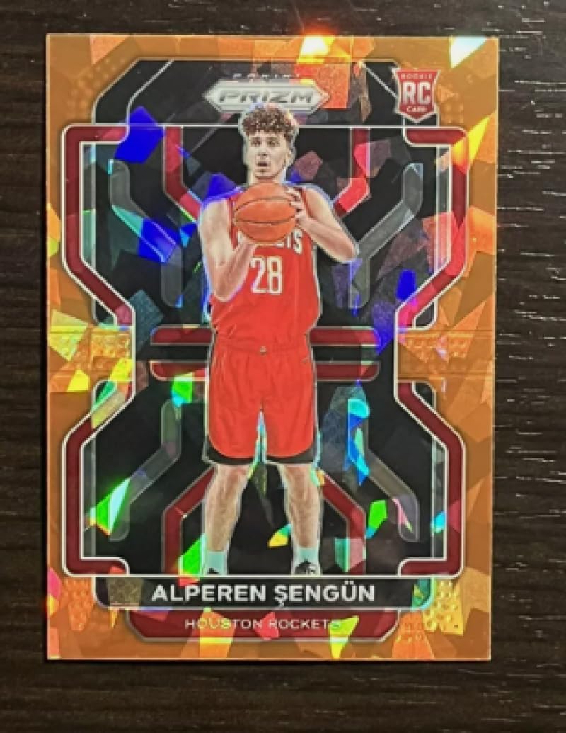 Basketball Trading Card NBA 2021-22 Panini Prizm Prizms Orange Ice #318 Alperen Sengun NM Near Mint Rockets