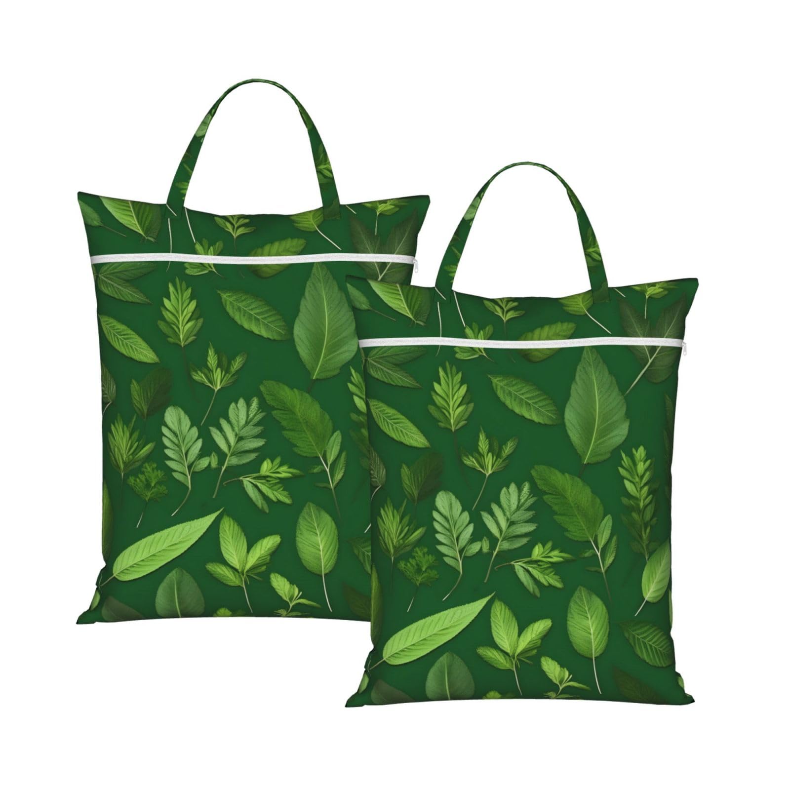 Herb Plant Leaves Print Travel Laundry Bag Foldable Lightweight Camping Beach Dorm Weekend Getaways