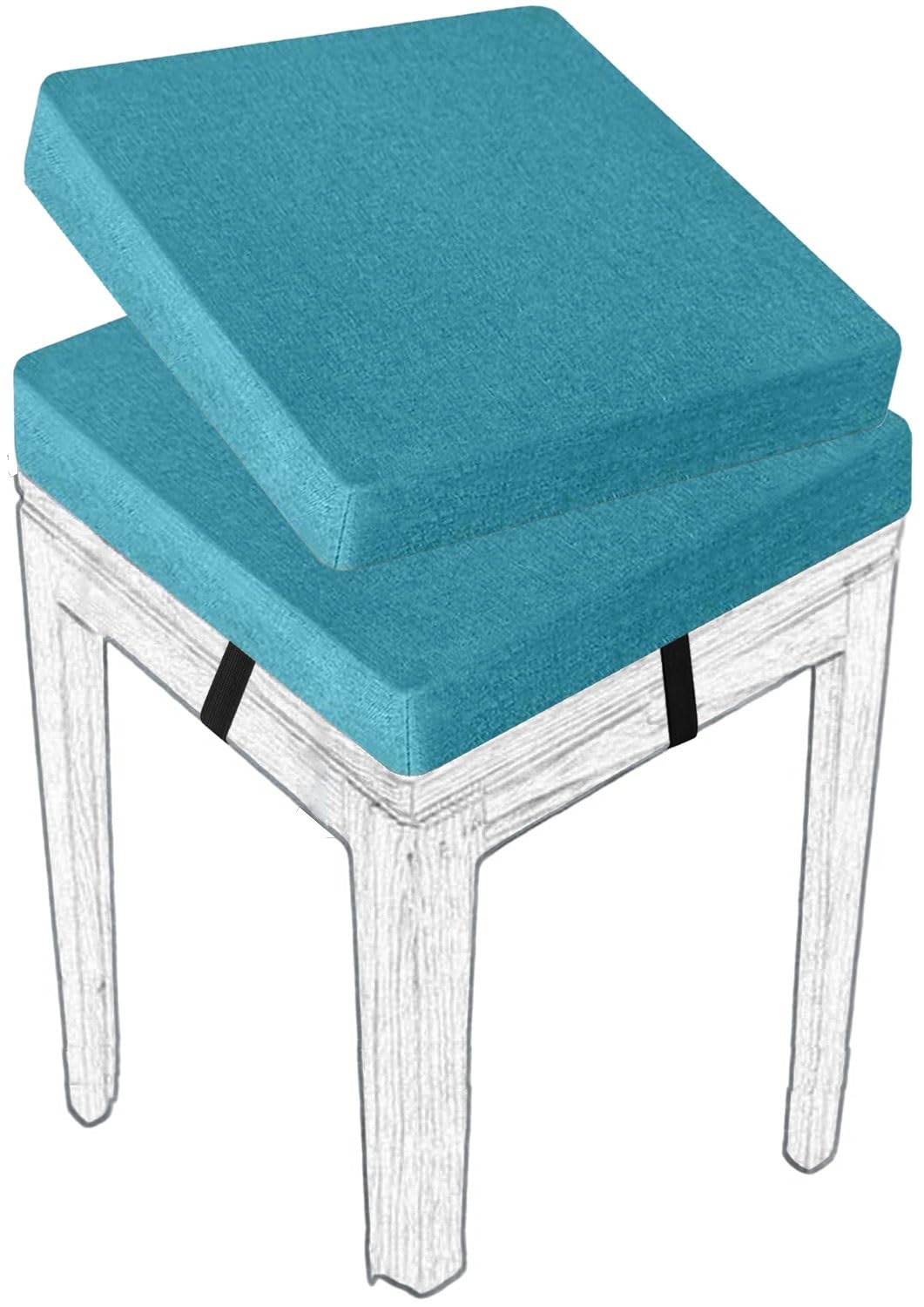 MCNDSI Stools Seat Cushion Square 30/45/35/40/50cm Thick Seat Pad with Ties Anti-Slip Dining Chair Pad with Washable Cover for Indoor,Garden,Kitchen,Bar Chairs,Wooden Chairs(#16,(2pcs) 50x50x8cm)