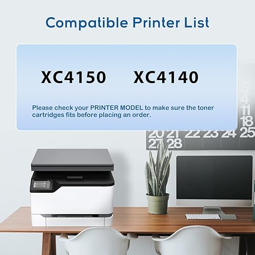 Miniatura 2 de XC4150 XC4140 Cartucho de tóner remanufacturado de alta Yeild 24B6720 de repuesto para impresora Lexmark XC4140 XC4150 (1 paquete, negro)