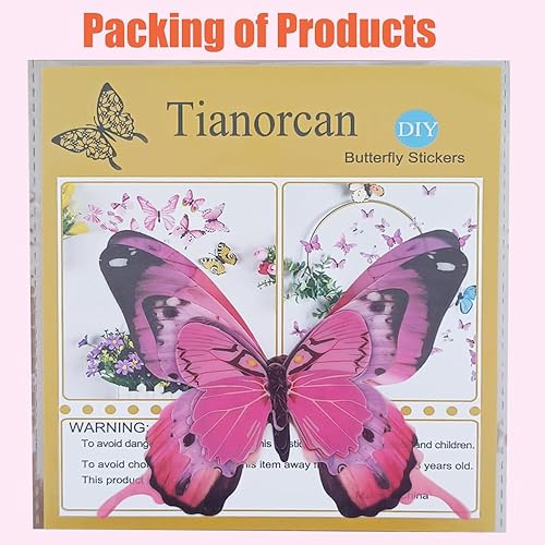 Miniatura 7 de 48 calcomanías de pared de mariposas 3D para pared, calcomanías de pared para decoración del hogar, habitación, habitación del bebé, decoración del