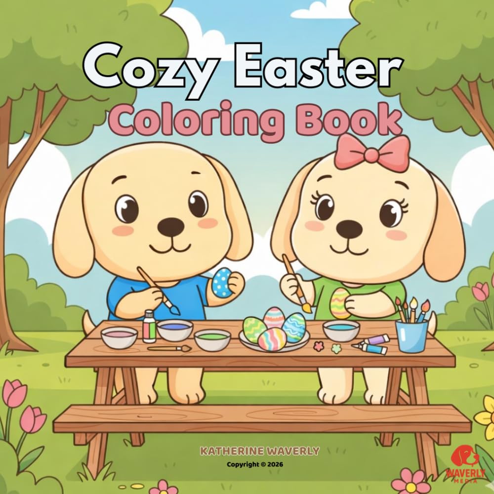 Cozy Easter Coloring Book for Kids and Adults: Cute Spring Animals, Easter Eggs and Bunny Scenes for Relaxation and Stress Relief
