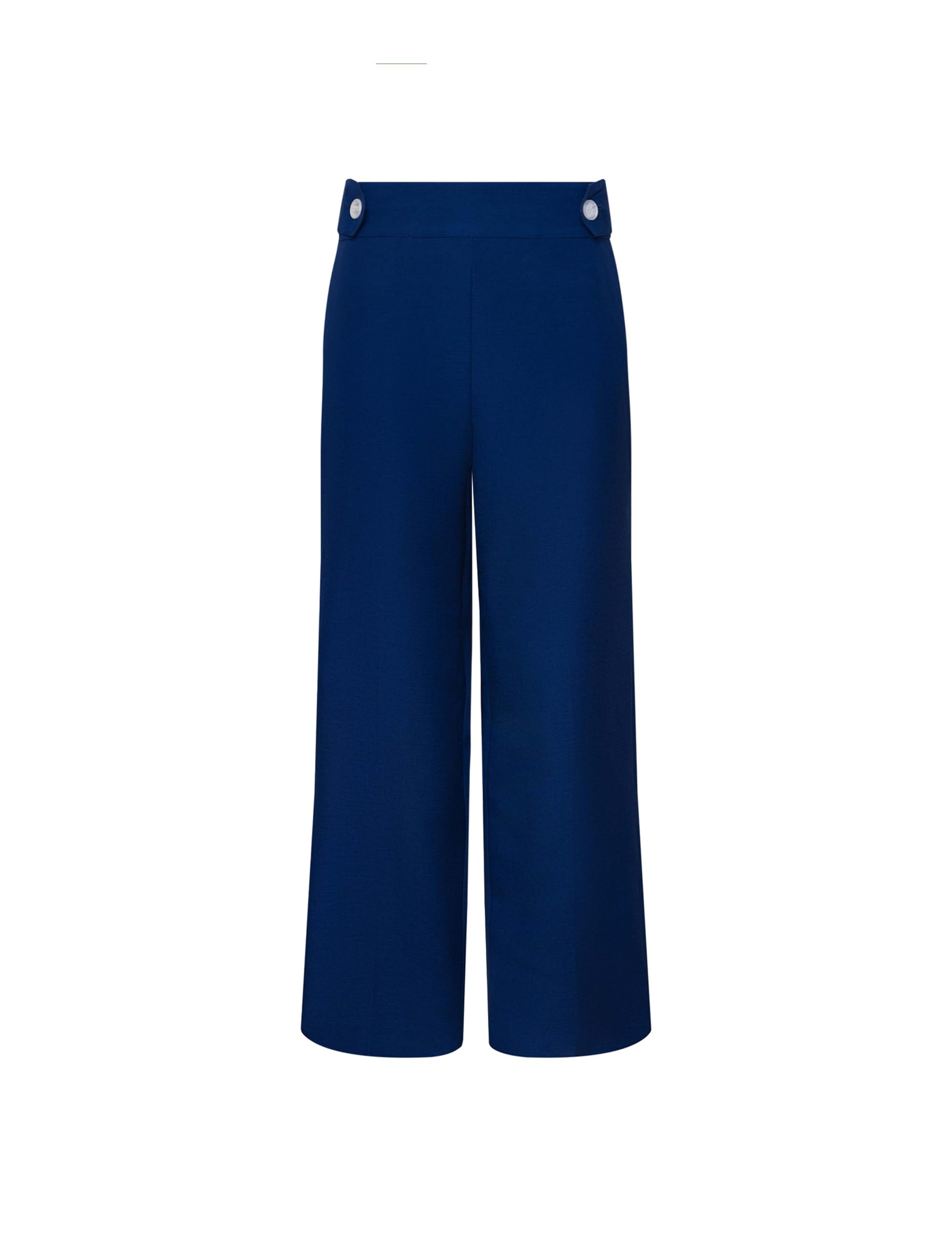 Anne Klein Womens High Rise Pull on Wide Leg W Button Wb D