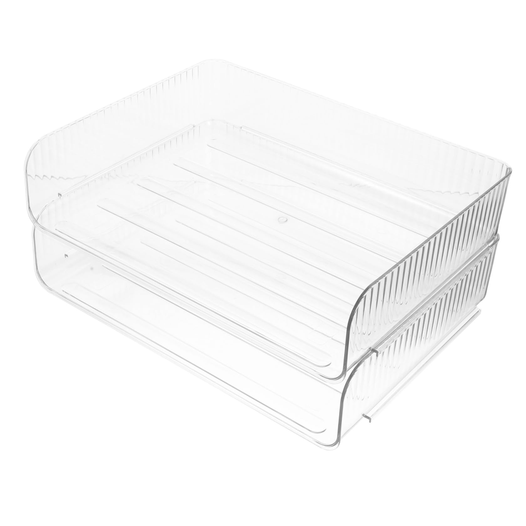Homoyoyo 2 piezas Organizador de Escritorio Transparente Apilable Bandeja Multiusos para Oficina y Estante para Almacenamiento y Organización de Papelería