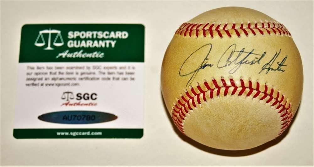 Jim Catfish Hunter Signed Rawlings Baseball Autograph Sgc Coa Bb064