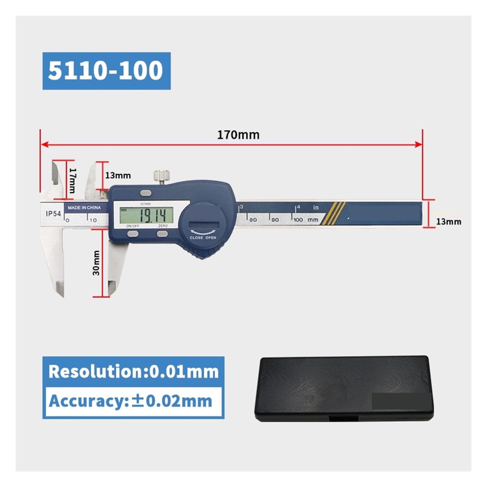 Suwmiarka cyfrowa IP54 150mm Suwmiarka elektroniczna Linijka cyfrowa suwmiarka z noniuszem Suwmiarka cyfrowa Suwmiarki ze stali nierdzewnej 150mm(5110-100)