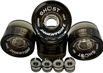 GHOST BOARDS Ghost Wheels, Jelly Phantoms, 70MM 78A, Semi-Transparent, Longboard Wheels, Great for Cruising and Carving, ABEC-7 Bearings Included