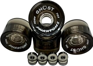 GHOST BOARDS: Ghost Wheels, Jelly Phantoms, 70MM 78A, Semi-Transparent, Longboard Wheels, Great for Cruising and Carving, ABEC-7 Bearings Included