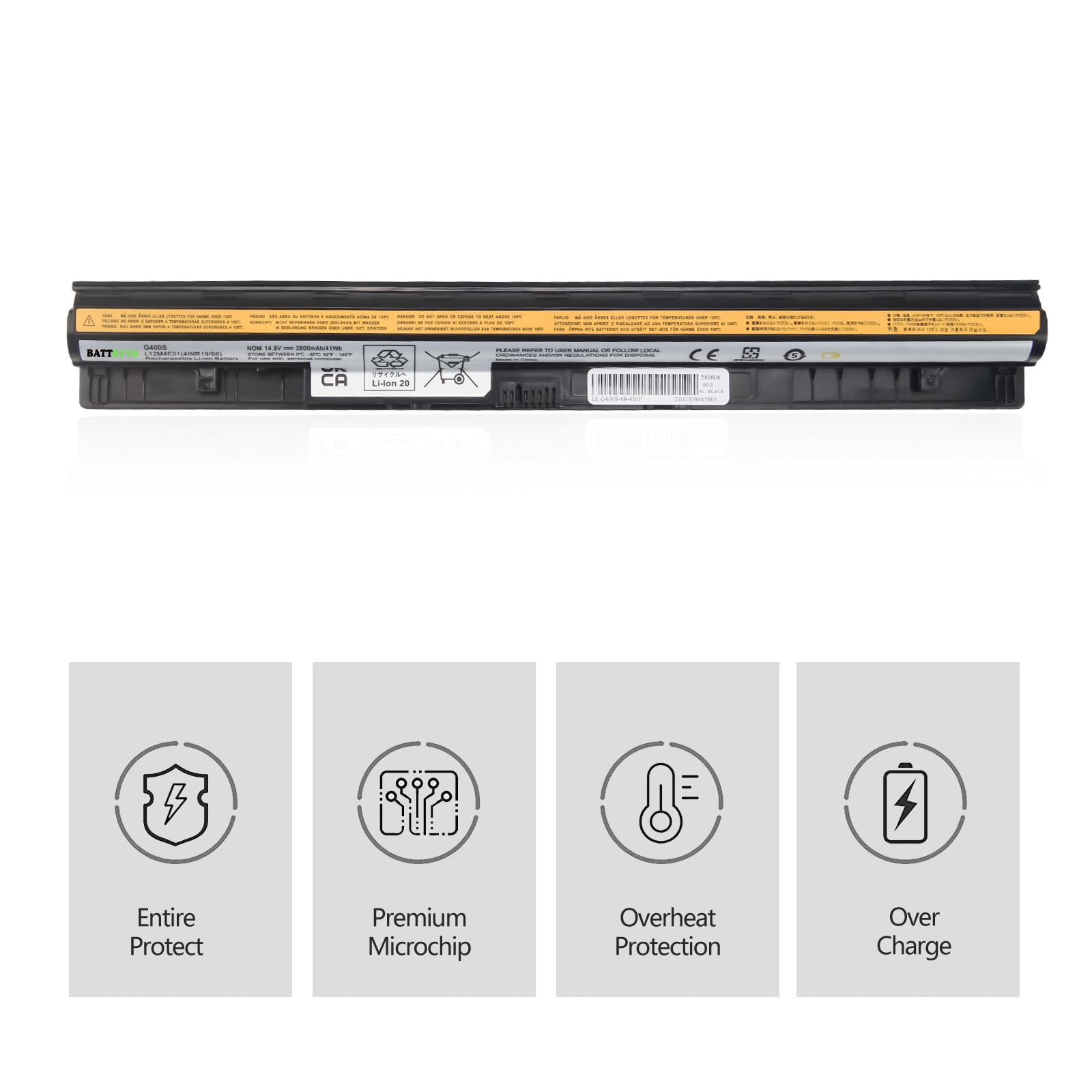 Batteria 41Wh/2800mAh L12M4E01 L12L4E01 L12S4E01 L12L4A02 L12M4A02 L12S4A02 per Lenovo G50 G50-30 G50-45 G50-70 G50-80 G70 G70-70 G70-80 G400s G500s G505s Z41-70 Z50-70 Z50-75 Z70 Z70-80 Z710