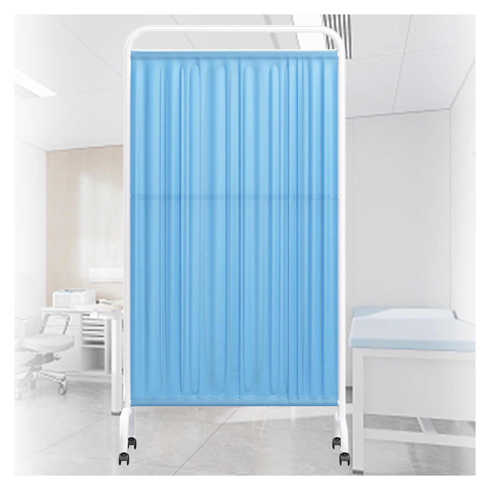 Paravent médical, paravent médical de 1,8 m sur roulettes, cloison Pliable à 4 Panneaux pour cliniques et salles d'examen, barrière de confidentialité temporaire Portable, Couleur 3