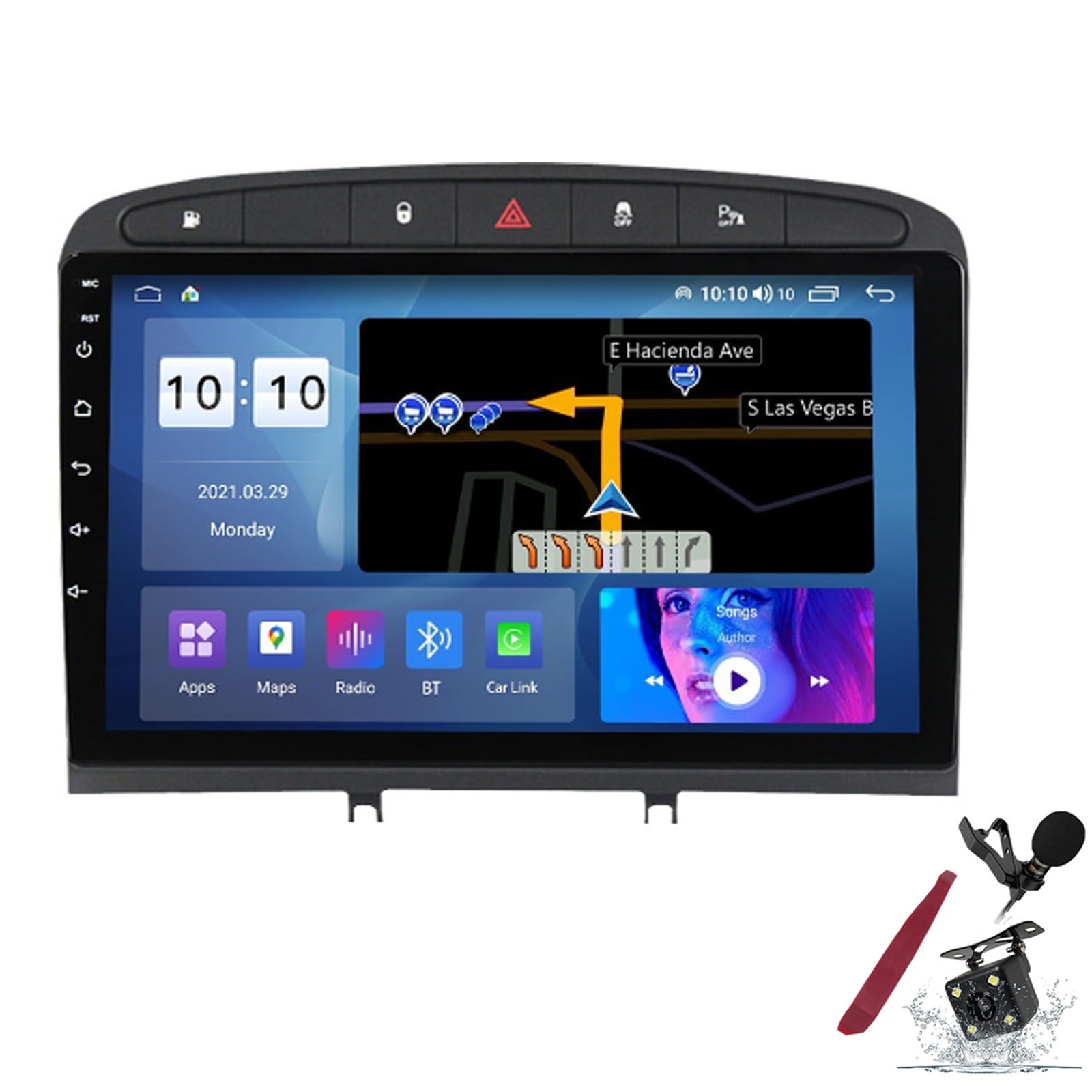 Autoradio Android 15 pour Peugeot 408 avec écran tactile QLED 2K et GPS Navi Y3