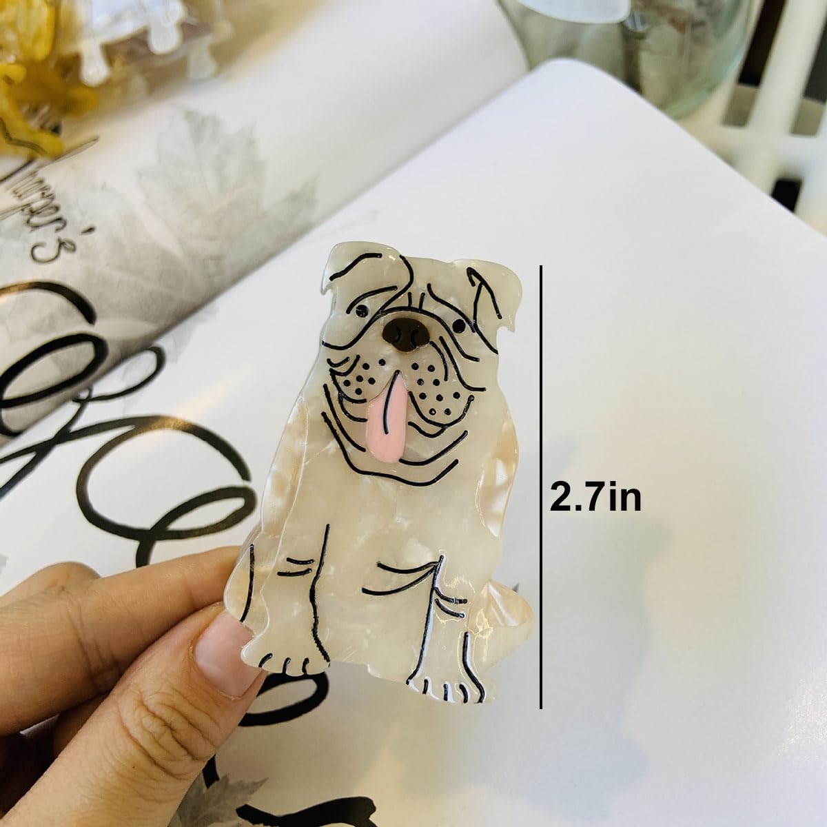 Dog Hair Claw Clips, Funny Small Claw Clip for Girls, Cute Animal Hair Clips for Women, Unique Hair Accessories (Shar Pei) - Image 3