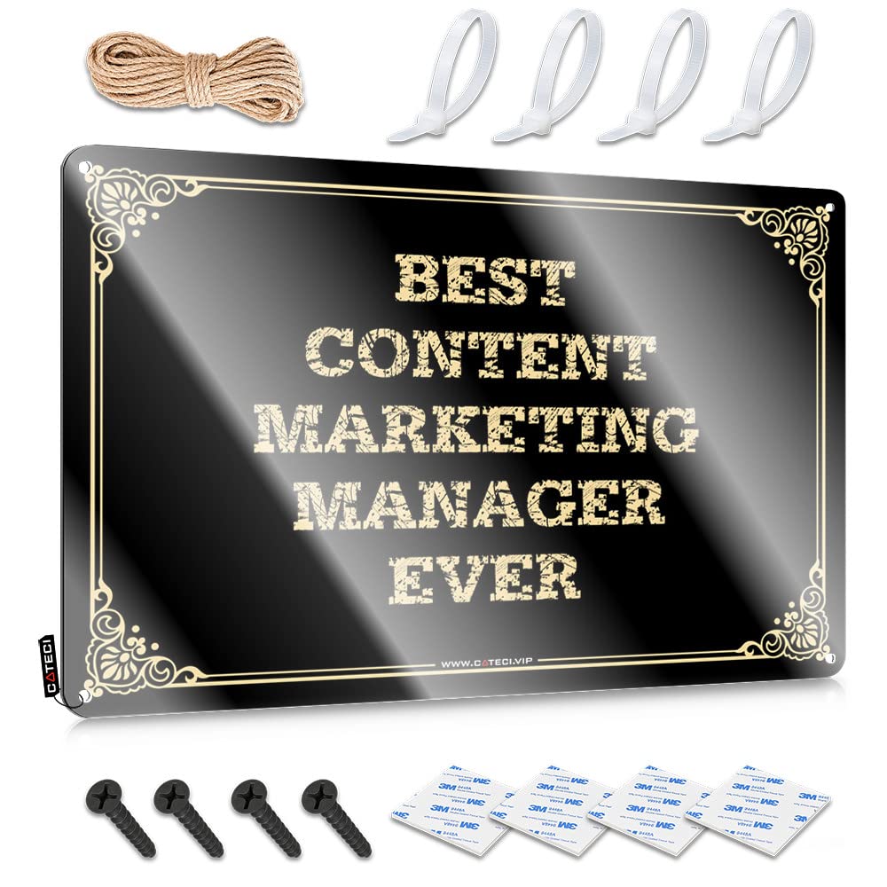 MWFKKADDB Men Cave Decor Best Content Marketing Manager Ever Tin Sign Tin Bar Signs Bar Rules Sign(20X30CM)