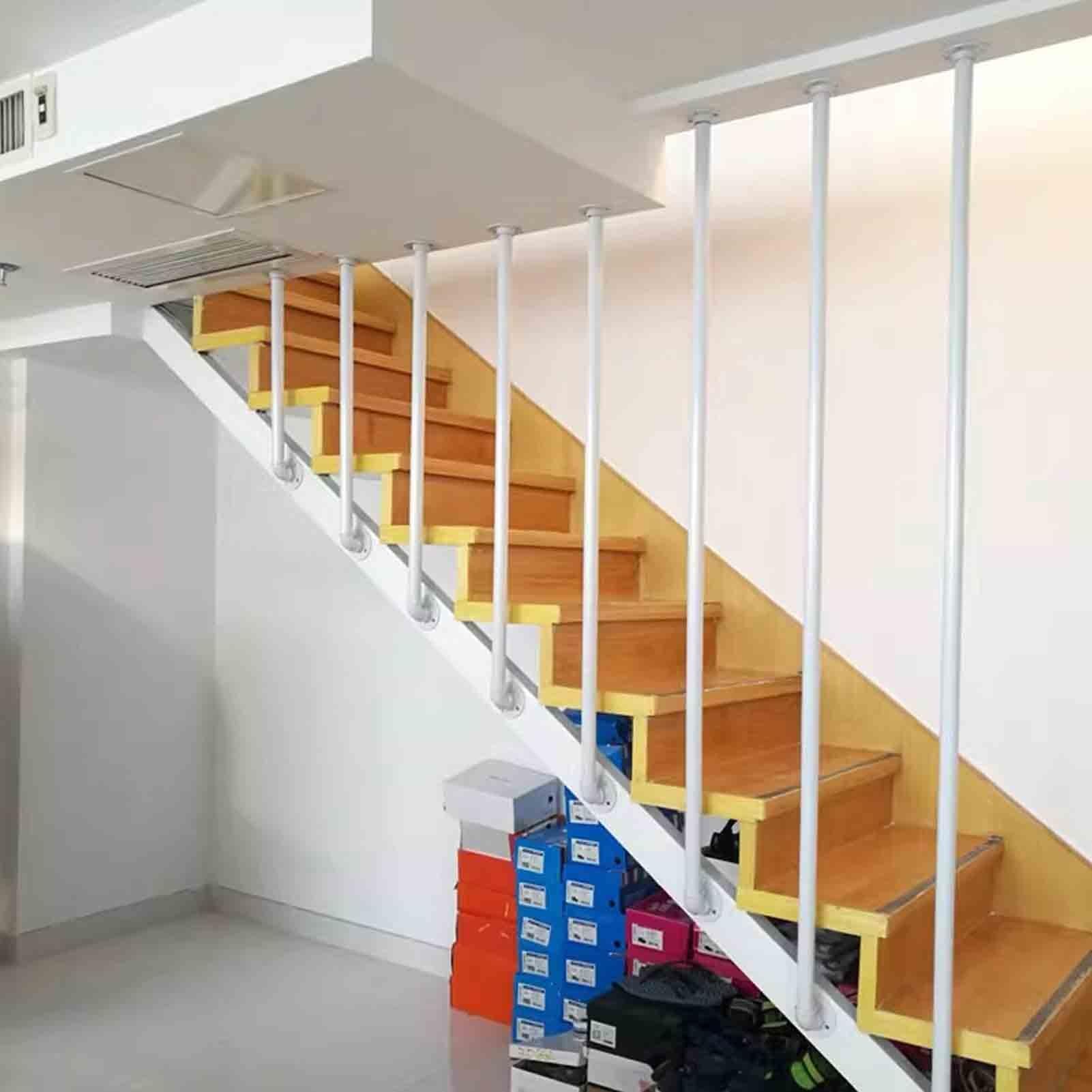 Metallbaluster für Treppen, dekorative Geländerspindeln aus Schmiedeeisen, Sicherheitshandlauf für Treppengeländer mit Wandhalterungen und Metallschrauben, Handlauf aus weißem Wasserrohr (85