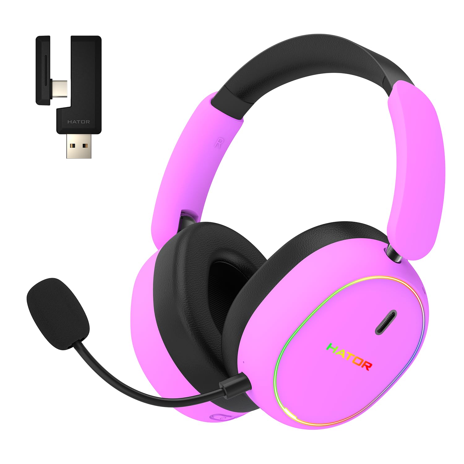 Casque de jeu sans fil audio spatial HATOR Phoenix 2 avec batterie 45 h - 8