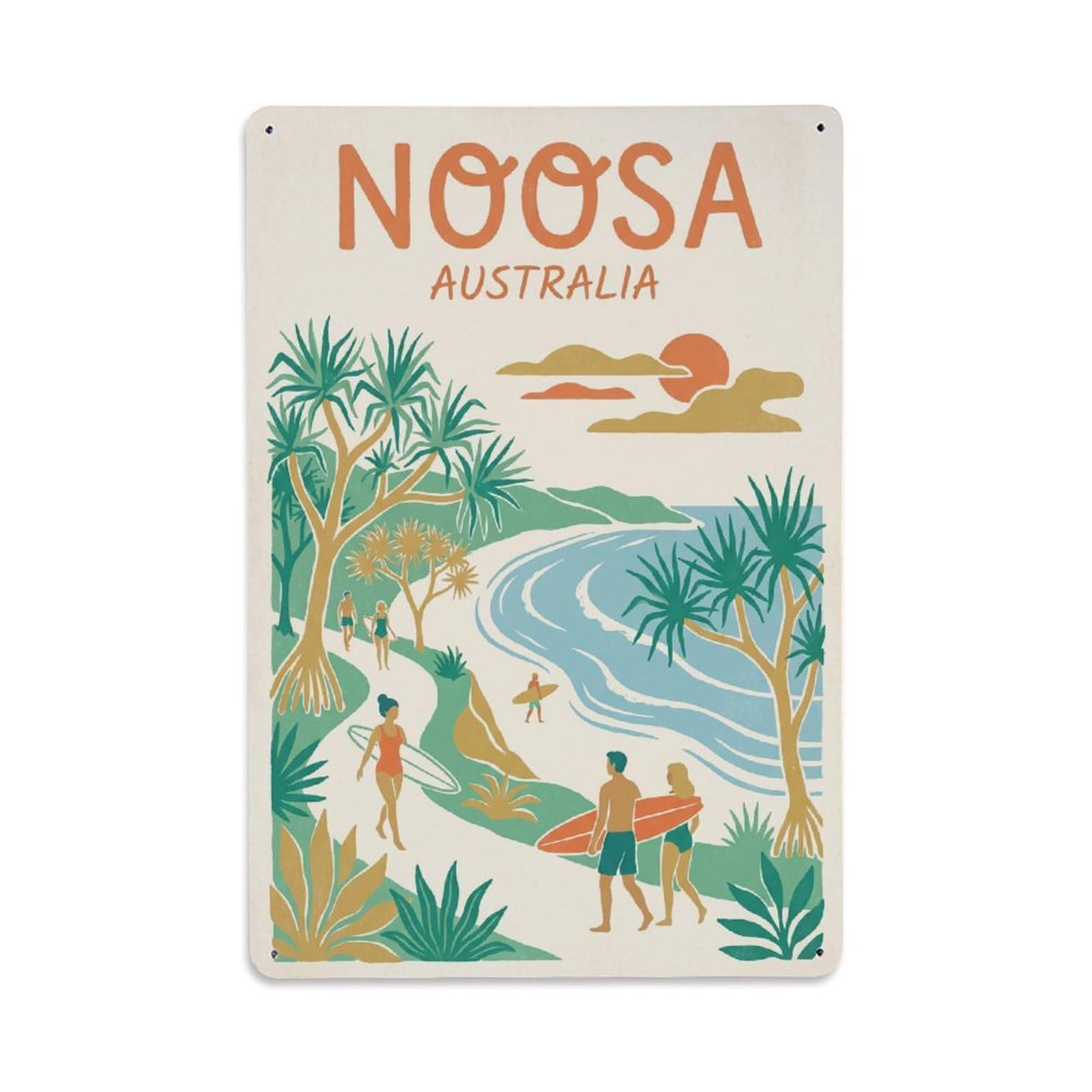 Metal Tin Sign Australia Noosa Retro Travel