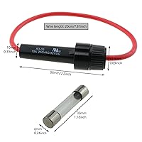 Vista 4 de Portafusibles Montados con Cable 6 en 1 con 5 Portafusibles de 6x30mm 1A