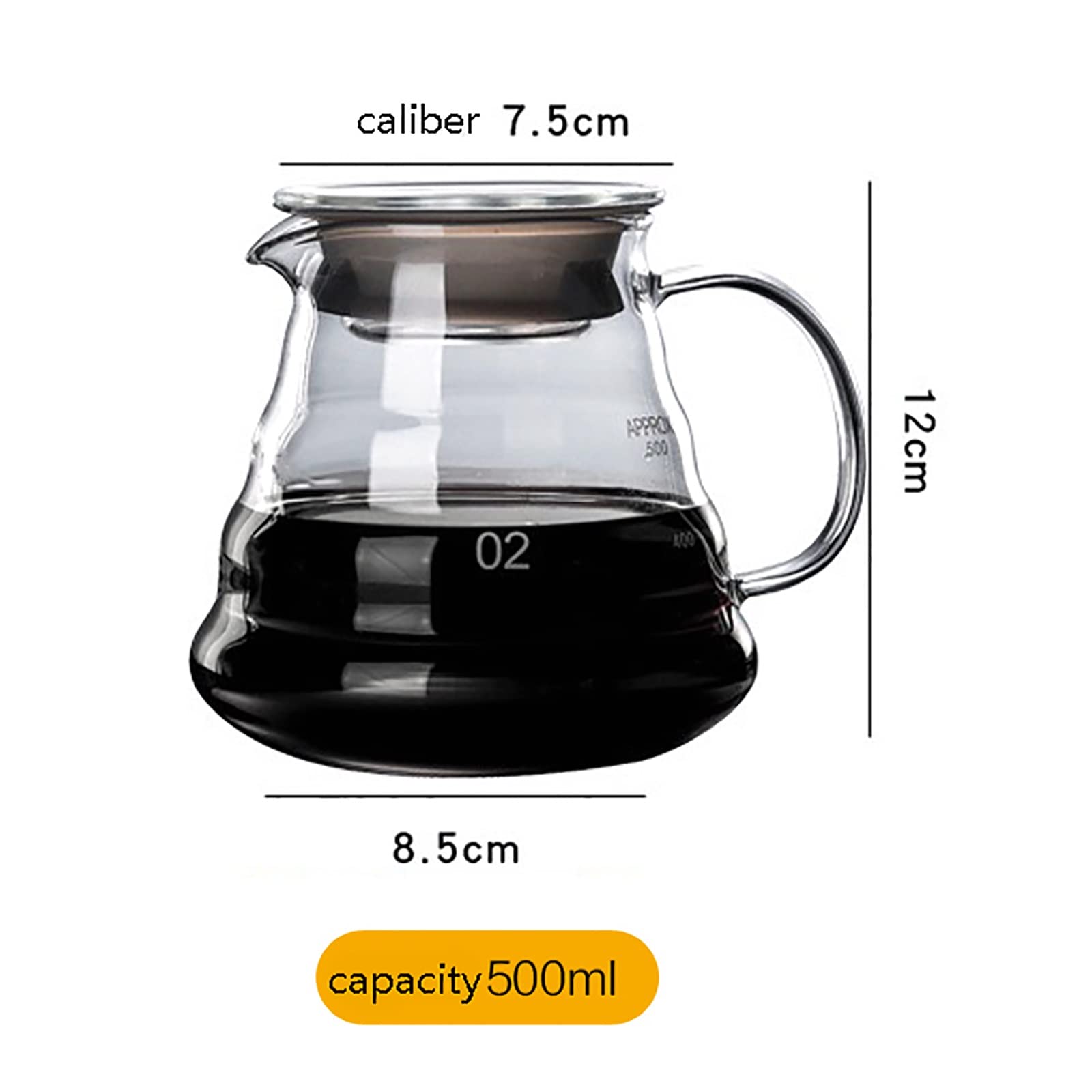 HMTE Cafetera de Vidrio para Verter, Juego de cafetera para Verter, cafetera de Goteo, cafetera de Mano Reutilizable, hogar, Viajes, al Aire Libre (20.28 oz/600 ml) (Color : B) (C)