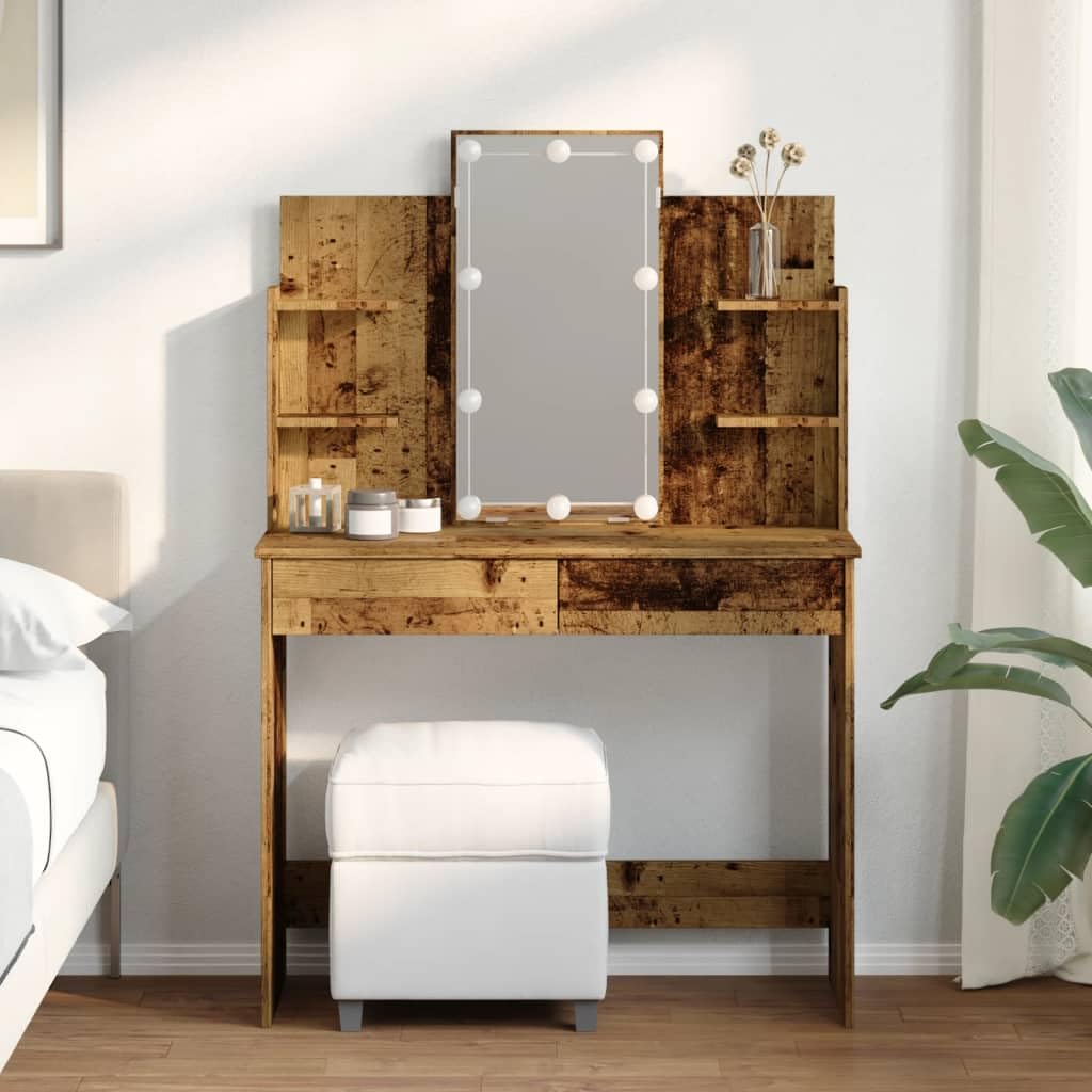 vidaXL Kaptafel met LED-verlichting 60x40x140 cm oud