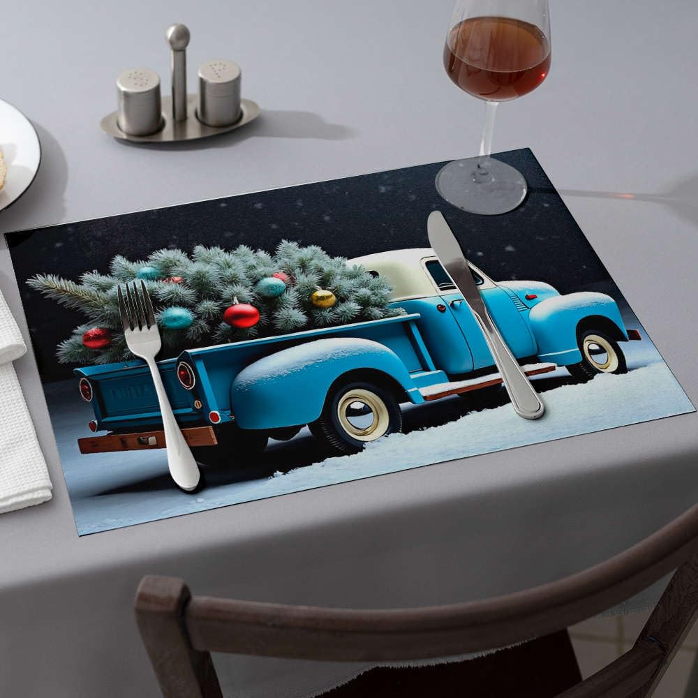 Cadeaux pour filles dorées : lot de 6 sets de table Noël au charme rétro