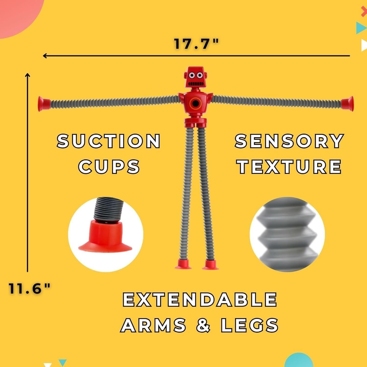 SANTALON Bendable Robot Figures, Flexible Robot, Telescopic Suction Cup Robot Toy, Pop Tubes, Fidget Tubes Sensory Toys for Girls Boys (Multicolor) (4 Pieces) 3