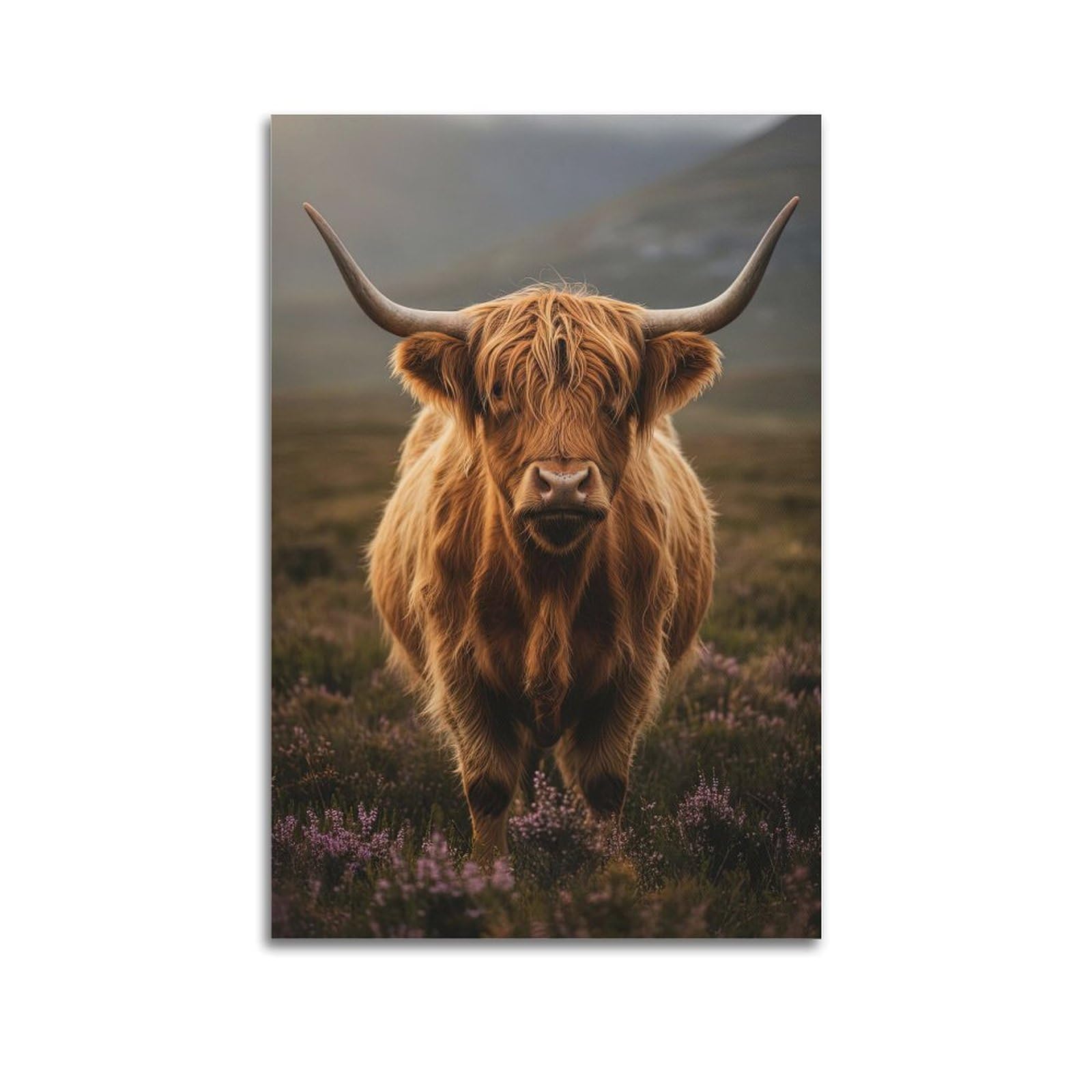 ESTE Highland Cow Poster Decorative Painting Canvas Modern Art Picture 20x30inch(50x75cm)