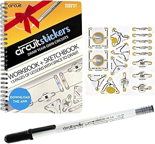 Circuit Scribe Sticker Kit | Circuit Drawing Conductive Ink Pen & 11 Electronic Sticker Modules | Workbook with 27 Lessons | Learning & Education STEM Toy for Ages 8+