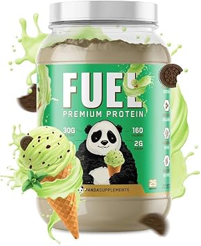 Underground Bio Labs Panda Fuel Premium Protein Whey,Hydrolyzed Collagen,Casein,Probiotics, Enzymes, Keto Friendly,Time Release, 25 Servings 2.5 Pound, Mint Chocolate Ice Cream