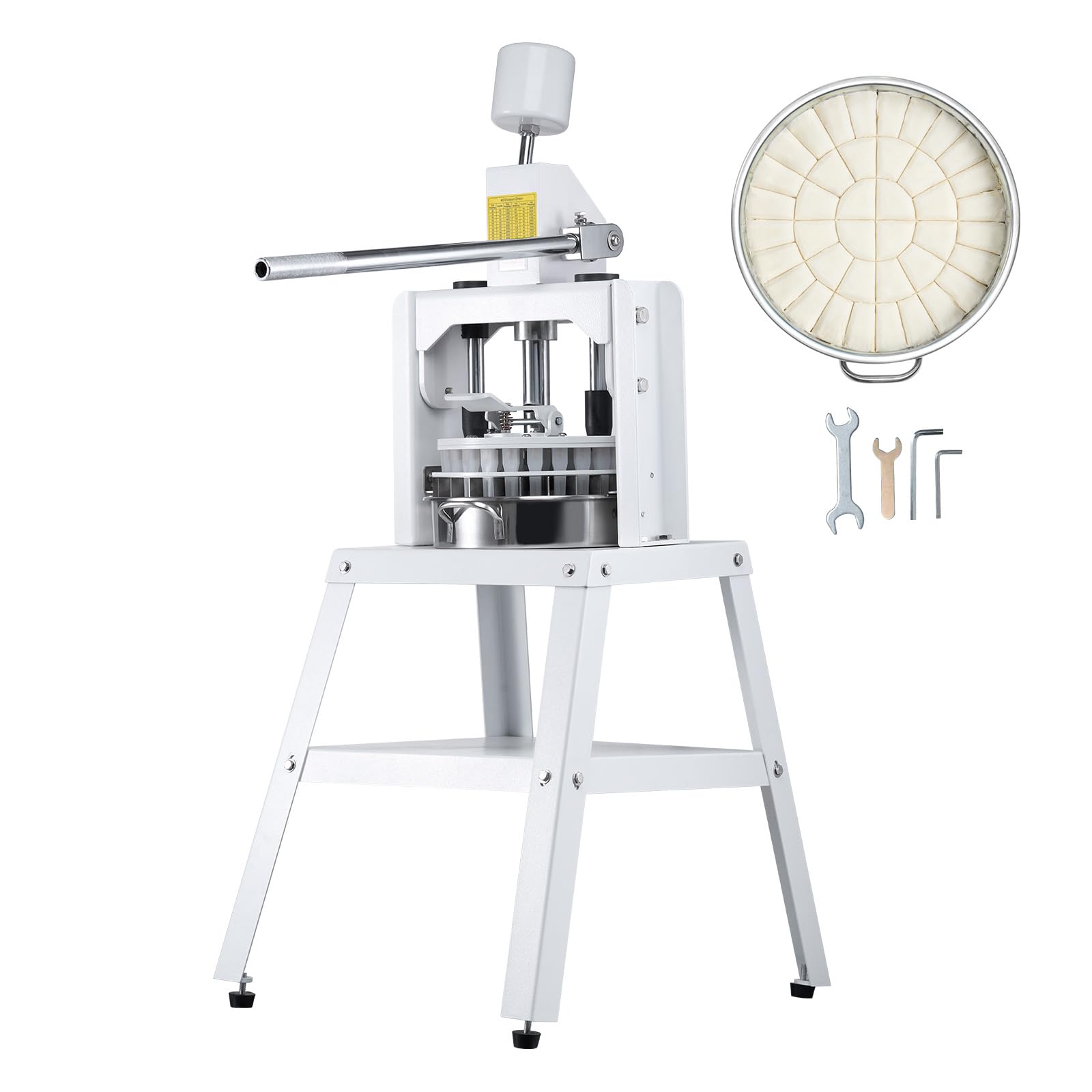 VEVOR Diviseuse de pâte manuelle, 40 pièces, coupe-pâte à pression verticale de 30 g à 140 g avec plateau et lame en acier inoxydable 304, machine à pain pour boulangerie, restaurant, commercial