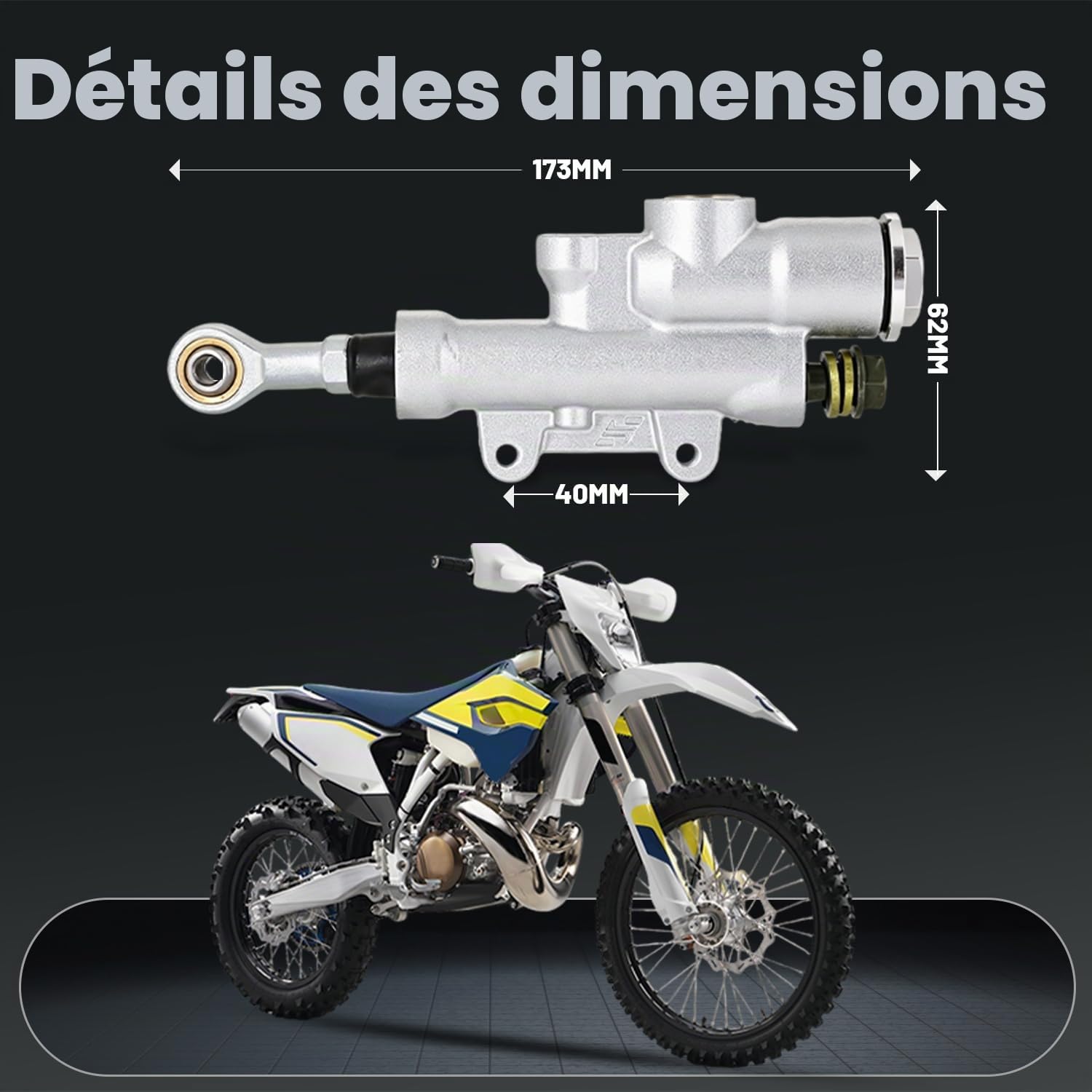 Maitre Cylindre Frein Arriere Moto,pour 125–510 CR SM TE TC FC FE FX FS | Maitre Cylindre pour 125–530 SX SXF SMR EXC SXS EXCG XC XCF XCW XCFW