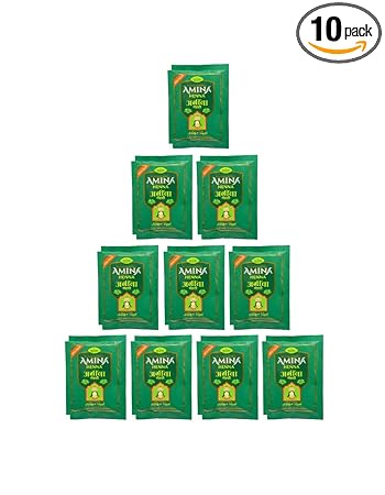 Amina Herbal Henna Mehndi Powder Green ,500 g (Pack of 10)