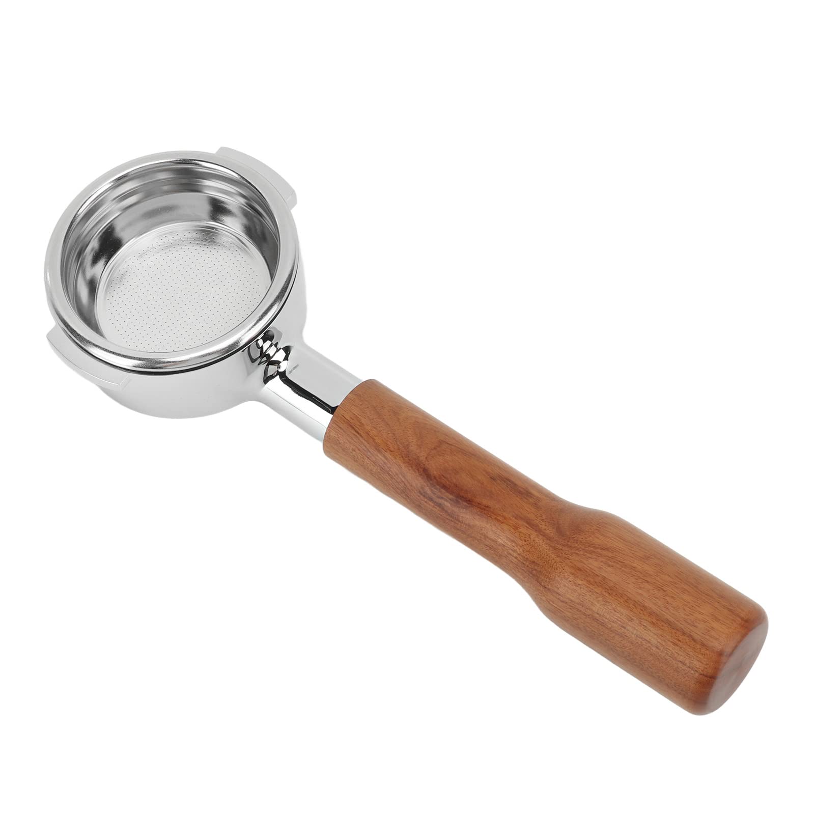 Asixxsix Naked Portafiltro, 58mm de aleación de Aluminio sin Fondo Portafiltro de café de una Sola Capa Portafiltro para Mango sin Fondo, Cesta de Filtro incluida (C1 Tipo Madera Roja)