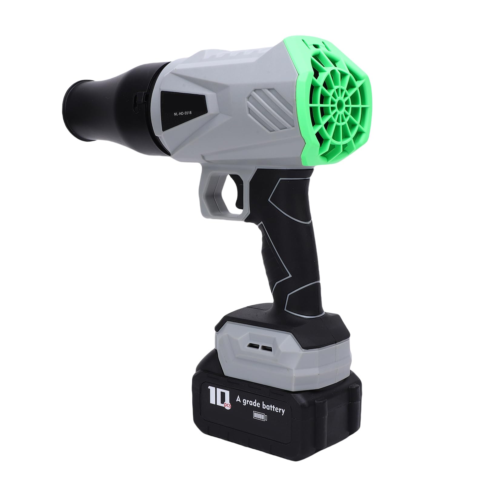 Ventilador eléctrico Turbo de Alta Potencia Soplador de Hojas inalámbrico con 1280 g de presión de Viento Motor sin escobillas de 33000 RPM Soplador de Mano liviano de Velocidad (Verde)