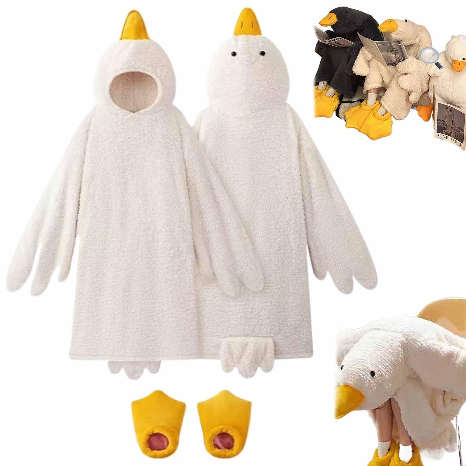 Poręczny koc gęsi z kapturem Onesie, kaczka Pjs dla dorosłych, kocowe bluzy dla kobiet, miękkie poręczne zwierzę Onesie
