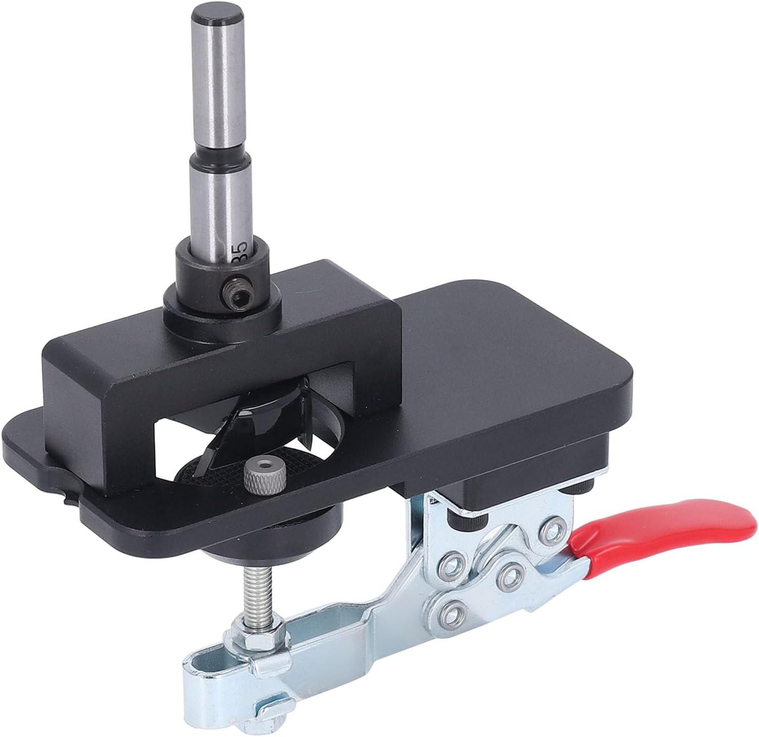 35mm Concealed Hinge Jig with Double Bearings, Aluminum Alloy Drilling Jig DIY Pocket Hole Jig for Door Cabinets