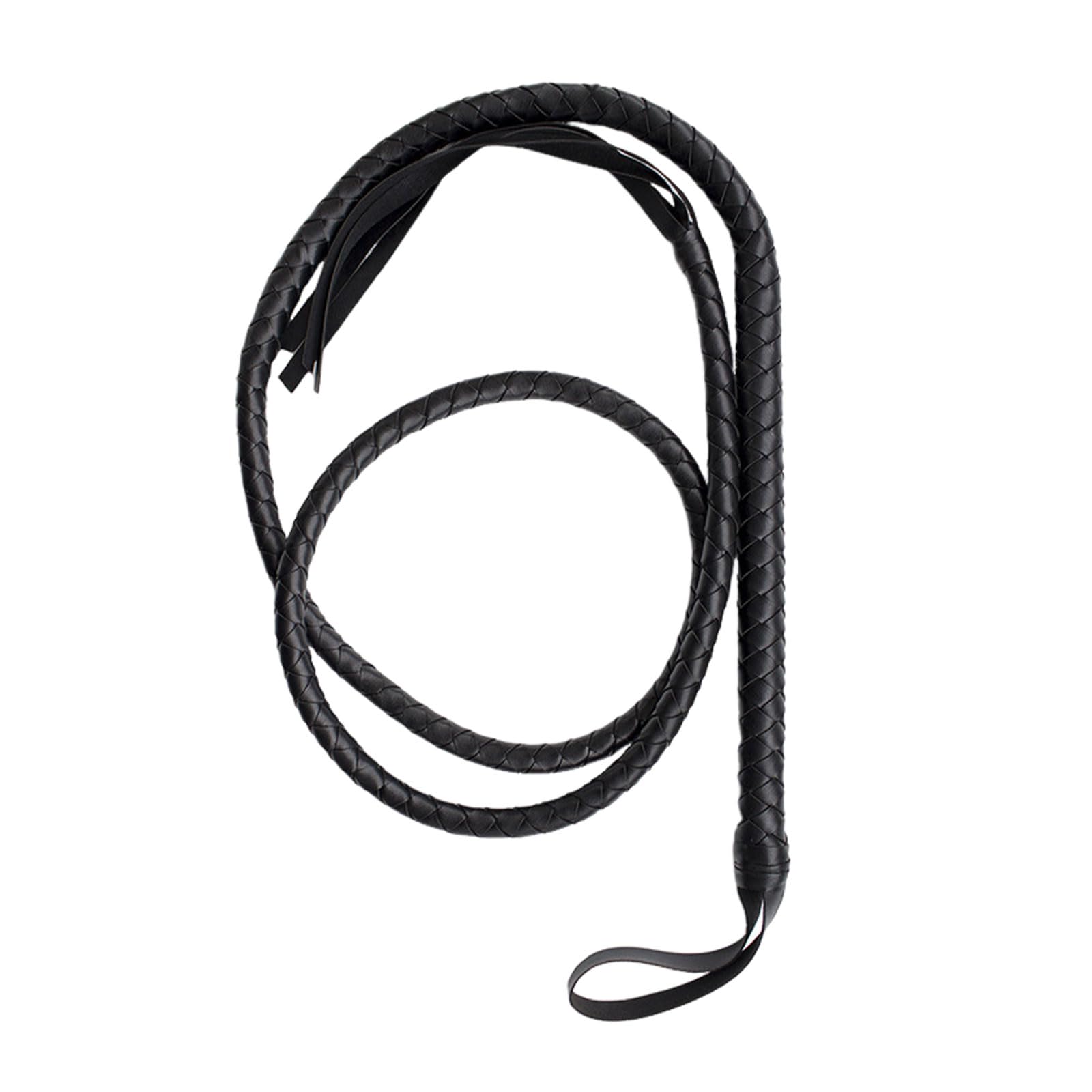 1.8 Meters Whip Props Bull Whip Long Braided Bullwhip Riding Crop Indiana Jones Style Cat Woman Costume Adults Fancy Dress Party Costume for Equestrian Performances Horse Training and Party Cosplay