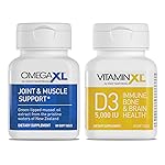 OmegaXL Joint Support Supplement - 60 Softgels & VitaminXL D3 High Potency Daily Vitamin D 5000 IU 125mcg Immune Support Supplement (30 Softgels) - 2 Pack