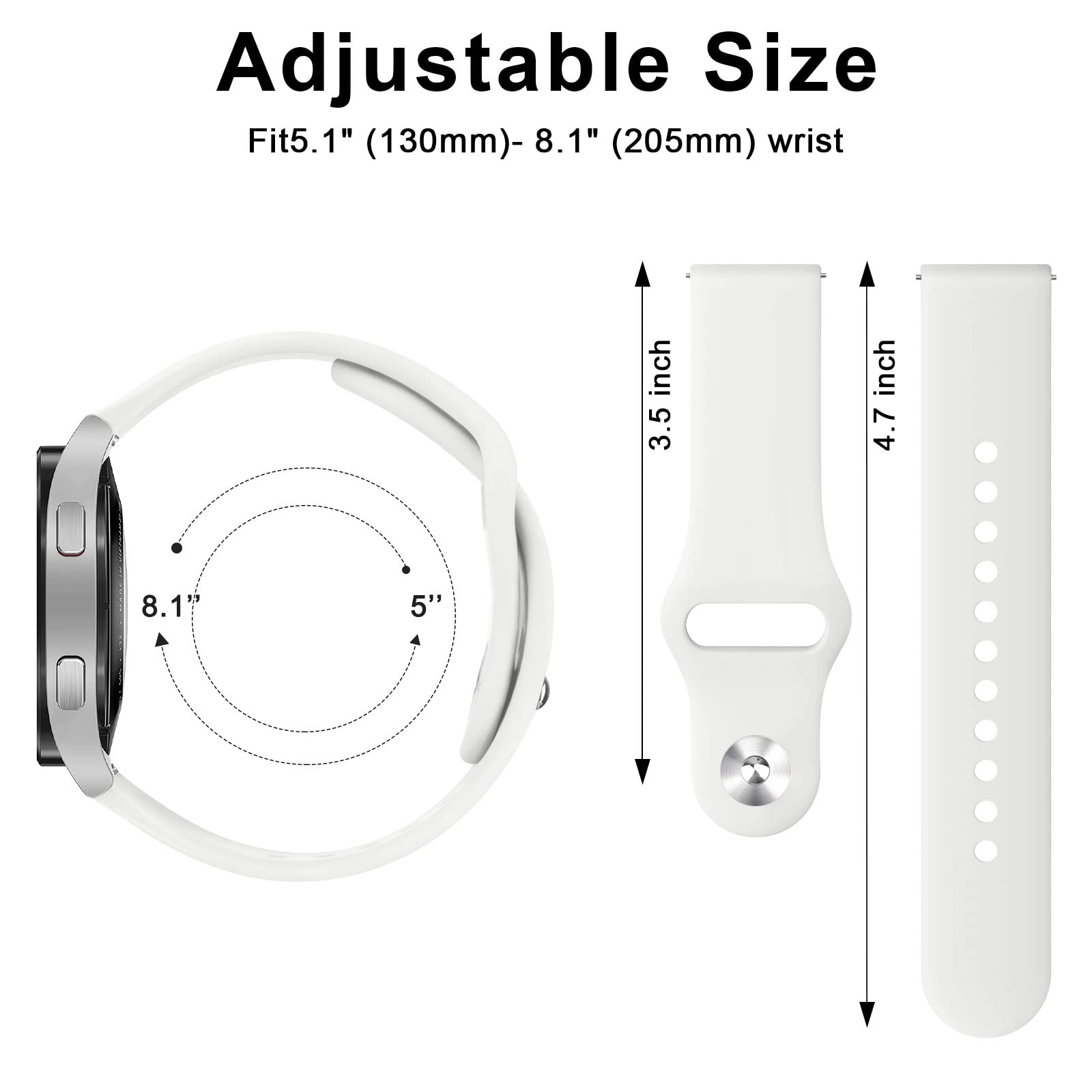 Vancle Confezione Da 3 Cinturini In Silicone 20mm Con Chiusura Rapida - Ricambio Per Smartwatch E Orologi, Uomo E Donna - 2