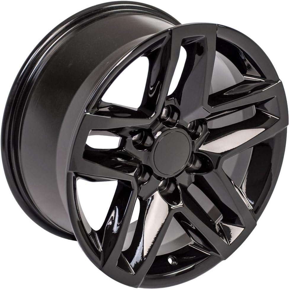OE Wheels CV34B 18 Inch Rim Fits Silverado 1500 Trail Boss Style 6x139.7 18x8.5 Gloss Black - Hollander 5911 (1)