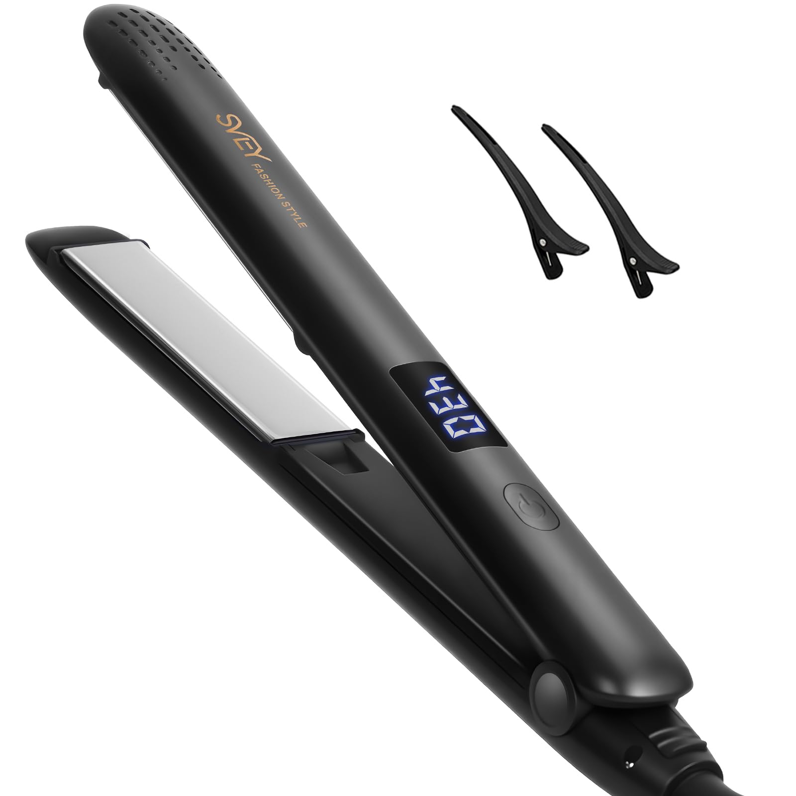 SVEY Dual Voltage Hair Straightener Titanium Ceramic Flat Iron for Travel