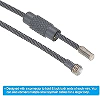 Vista 5 de PATIKIL Cable de llavero de alambre, lazo de llavero de acero titanio para senderismo al aire libre