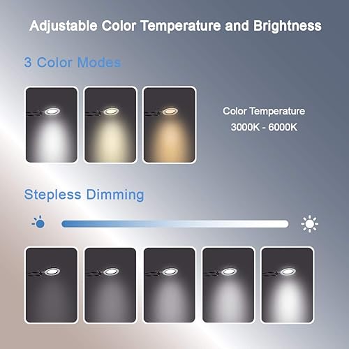 Vista 2 de Lámpara de pie con lupa, LED regulable con 3 modos de iluminación y 5 dioptrías, altura ajustable, lámpara de trabajo súper brillante con lupa
