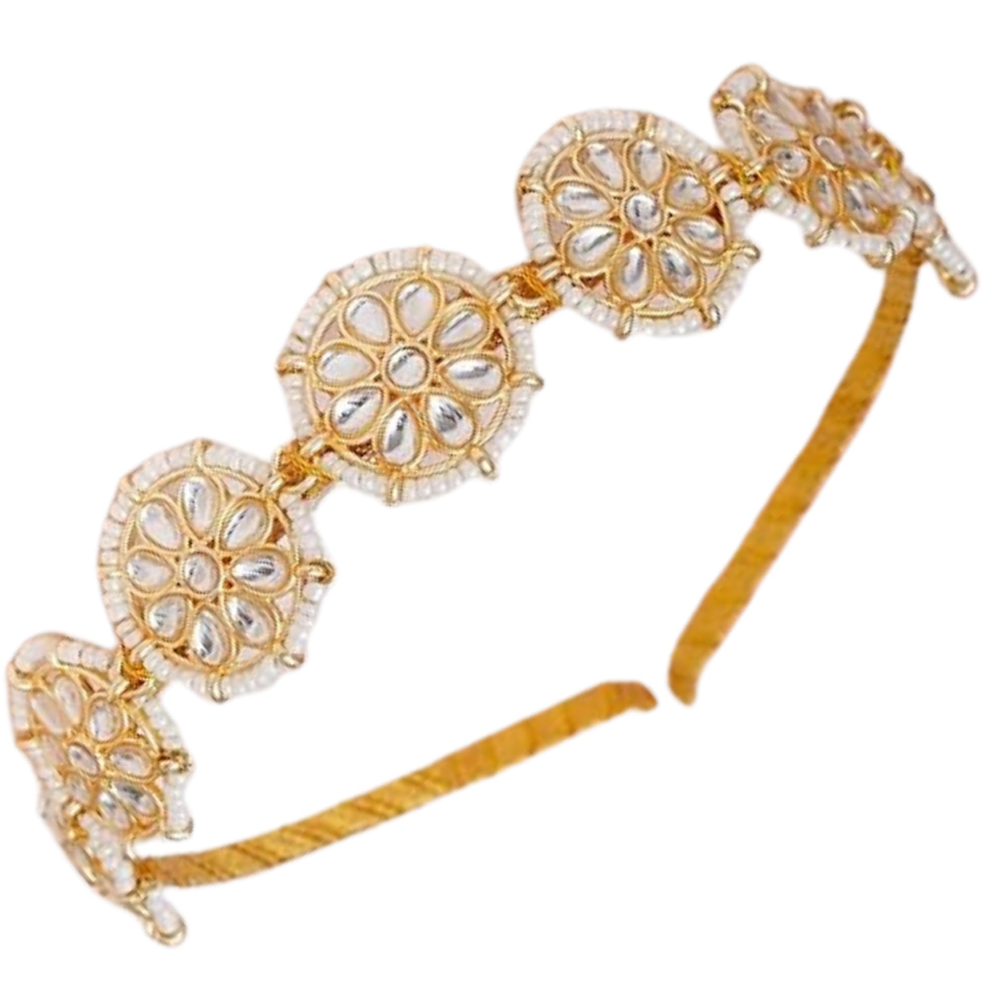 Bridal Hair Accessories For Woman Wedding - Matha Patti For Women - Maang Tikka For Women Traditional Kundan Bridal Jewellery - Floral Jewellery For Wedding - Sheesh Patti Bride Hairband For Woman-image-37