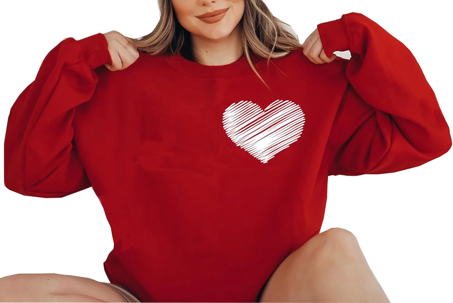 LLHXRUI Valentine's Sweatshirt for Women Cute Love Heart Shirts Casual Long Sleeve Valentine Tshirt Clothes Tops (Red-10,M) - Image 6