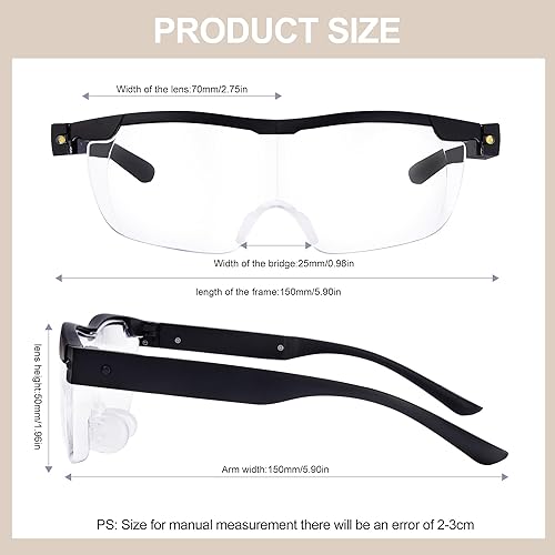 Miniatura 15 de OKH Lupas con luz, 200% de lupa iluminadas, luces LED recargables, manos libres para pasatiempos, lectura, trabajo cercano Cristal