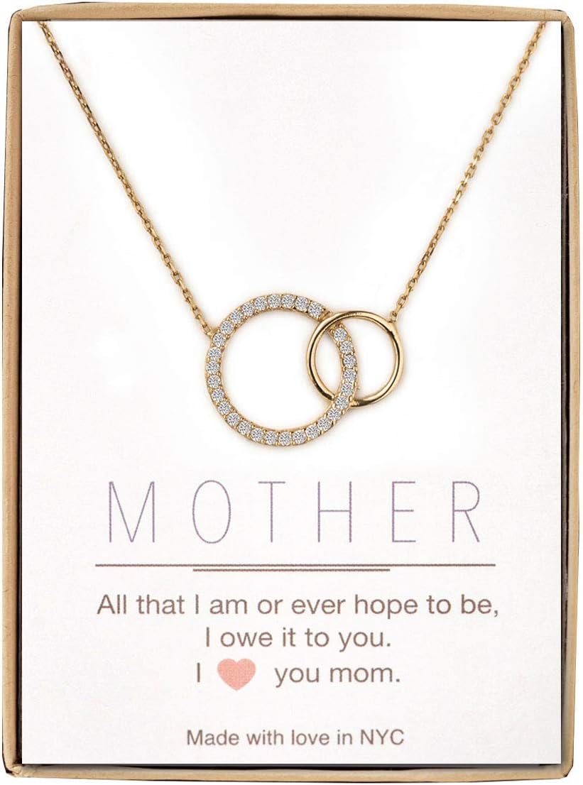 A+O Gift for Mom, Mother Gift Interlocking Circle Bracelet in Sterling Silver, Rose Gold, Gold Vermeil