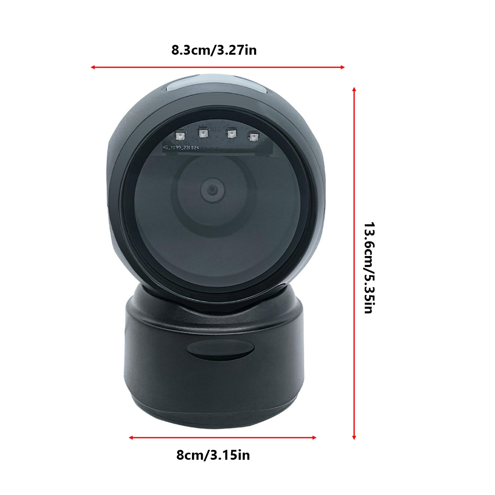 Lettore di Codici a Barre Desktop Wireless, Lettore di Codici a Barre Vivavoce Multi-prompt con Luce LED BT 5.0 con Scanner QR Desktop, Tecnologia Scansione QR
