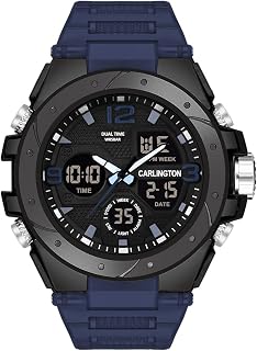Endurance Series Analog-Digital Sports Watches for Men and Boys with Alarm, Stopwatch, Backlit Display, Dualtime, Silicone Rubber Strap, Water & Shock Resiatant - CT_9105