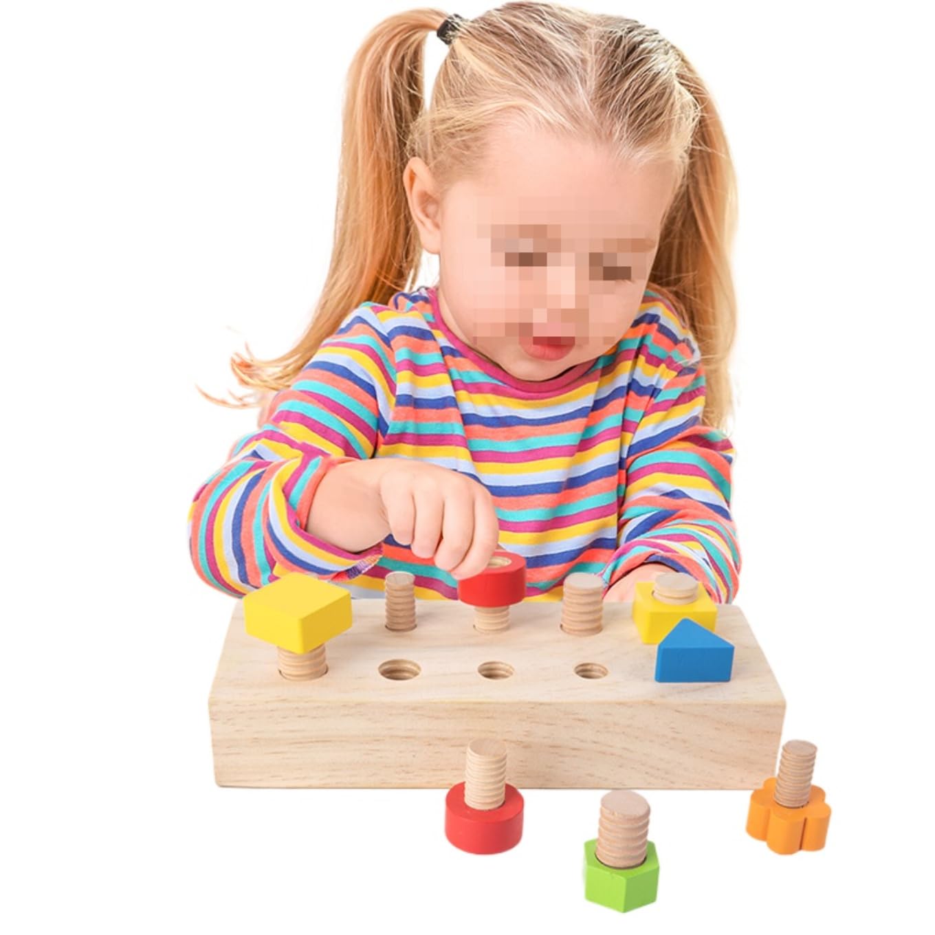 Children Nut Bolts Education Toys Montessori Color Shape Wooden Sensory Toy Kids Fine Motor Skill Screw Board Matching Cognition Game